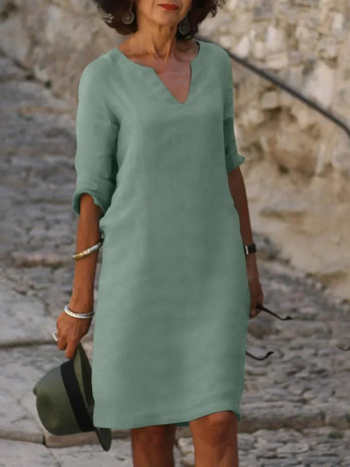 Ava® | Chic V-Neck Dress
