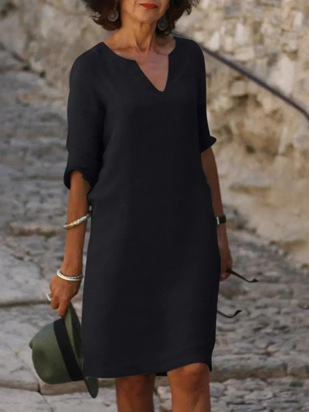 Ava® | Chic V-Neck Dress