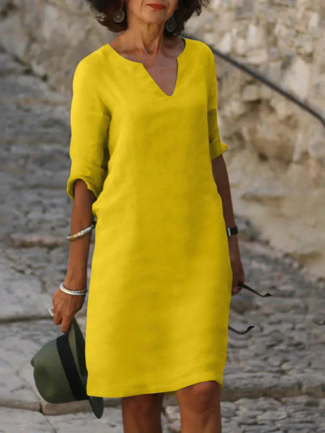 Ava® | Chic V-Neck Dress