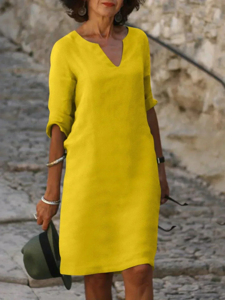 Ava® | Chic V-Neck Dress
